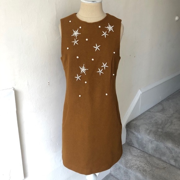 Anthropologie Mignon Doo Wool Starry Shift Dress - Picture 4 of 9